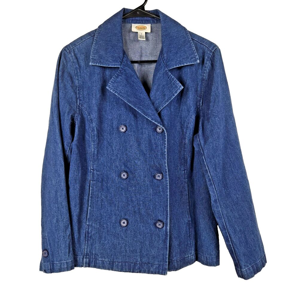 Talbots Women's Size Small Blue Denim Jacket Double Breasted‎